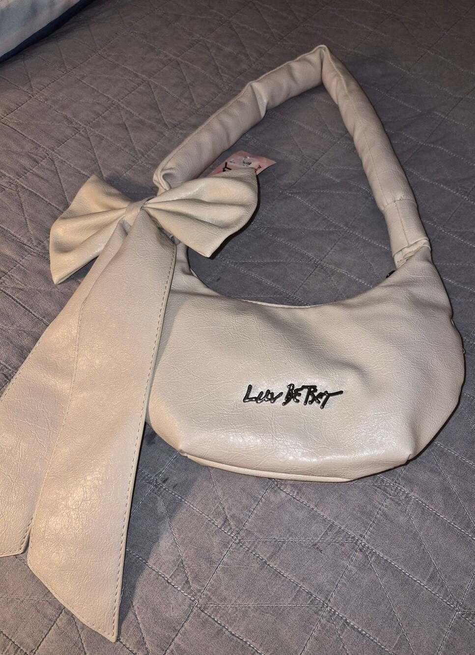 Luv Betsey by Betsey Johnson Cream Shoulder Bag with Bow